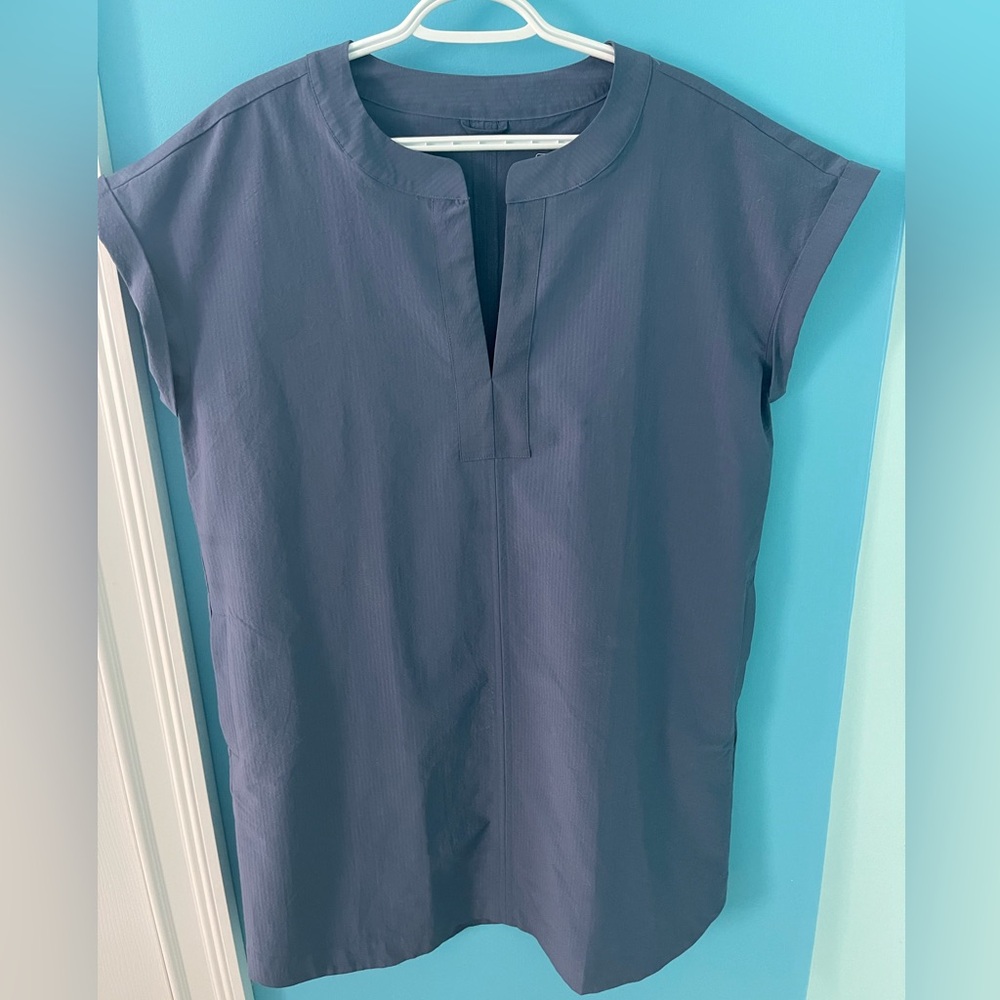 Vineyard Vines Harbor Seersucker Tunic Dress Size Large Performance Pockets NWOT
